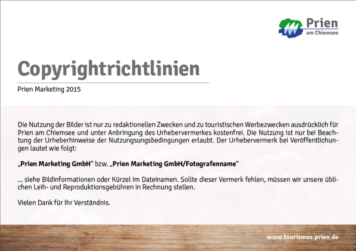 Copyright / Bilder Prien am Chiemsee